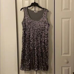 Calvin Klein Silver Sequin Dress